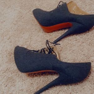 39.5 Denim Ankle Boots Christian Louboutin